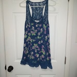 Aeropostale floral and lace swing top